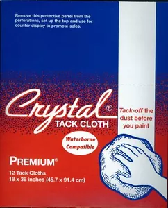 Crystal Brand 18" x 36" Premium Tack Cloths, 12 Cloths Per Box - Picture 1 of 1