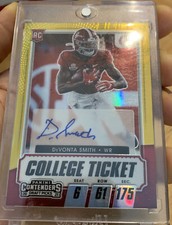 DeVonta Smith 2021 CONTENDERS DP COLLEGE TICKET GOLD AUTO 10/10! Last On Print!