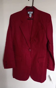 Bice Blazer Women's Red 100% Wool 1-Button Jacket Size 10 NEW - Picture 1 of 6