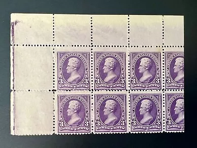 1894 US #253 – Top Corner BLOCK of (6) W/ Selvage, 3c Jackson – M, OG, H (4 MNH) - Image 1 of 4