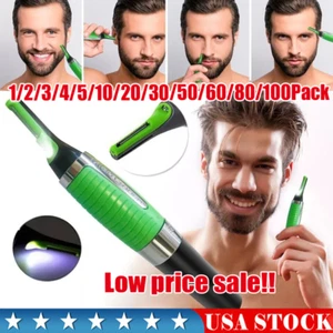 Hot Men Nose Ear Face Neck Eyebrow Hair Mustache Beard Trimmer Shaver Clipper PE - Picture 1 of 12