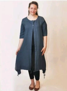 Bryn Walker Women's Blue Getaria Katherine Lagenlook Duster Jacket Size XL $168 - Picture 1 of 13