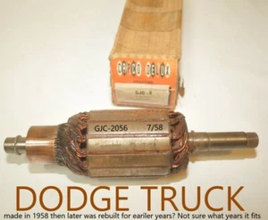 1x DODGE TRUCK MOPAR Capco-Delux GJC-8 rebuilt old STARTER ARMATURE GJC-2056 - Picture 1 of 10