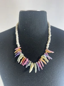 Collana Conchiglia Pastello Chips Pezzi Beach Surfer Y2K Boho Mare Costa Colorata 23 - Foto 1 di 7
