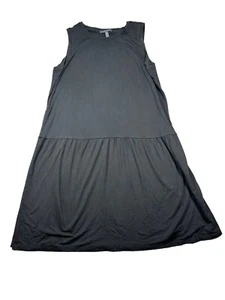 Abito Eileen Fisher elasticizzato maglia girocollo senza maniche slim nero petite small - Foto 1 di 6