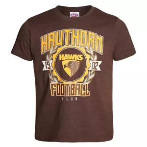 Hawthorn Hawks Official AFL Team Logo & Colours Youth Football T-Shirt Summer - Picture 1 of 3