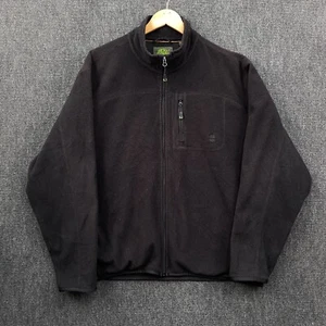 Timberland Mens 2XL Full Zip Micro Fleece Jacket Black Mock Neck Zipped Pockets - Picture 1 of 12