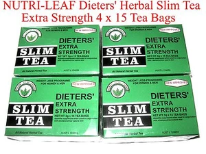 4 x 15 Tea Bags ( 60 bags) NUTRI-LEAF Dieters' Herbal Slim Tea - Extra Strength - Picture 1 of 2