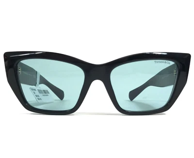 Tiffany & Co. Sunglasses TF4230 8001/D9 Shiny Black Cat Eye Frames w Blue Lenses - Image 1 of 4