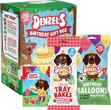 Denzel's Dog Treats Mini Birthday Gift Box - Dog Birthday Cake Chews with Peanut