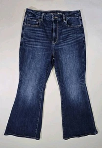 American Eagle Jeans Curvy Super High Rise Flare Womens 12 XS Next Level Stretch - Picture 1 of 11