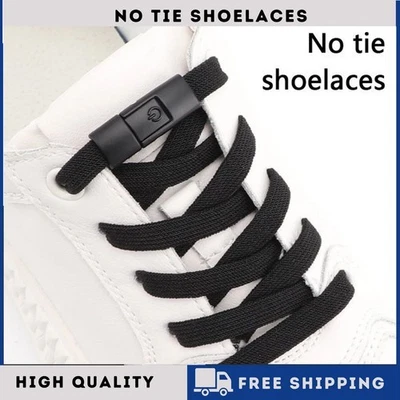 Shoelaces No Tie Elastic Sneaker Flat Laces Trainer lock Kids Adults laces New - Image 1 of 4