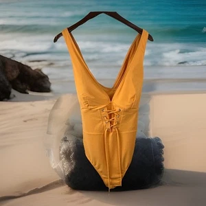 Shapellx Swimsuit One Piece Tummy Control Lace Push Up Orange Cross Back Sz XXL - Picture 1 of 8
