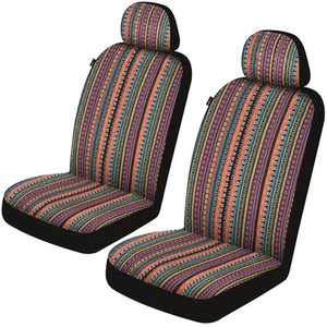 Baja Saddle Blanket Car Seat Covers Front Set, Washable Breathable Striped Wo... - Picture 1 of 7
