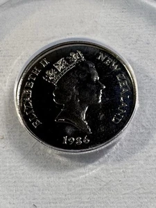 1986 New Zealand 5 Cents Graded MS 66 by ANACS - Picture 1 of 8