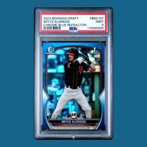 Bowman Chrome Draft Bryce Eldridge Blue Refractor 2023/150 PSA 9 1st Bowman - Imagen 1 de 1