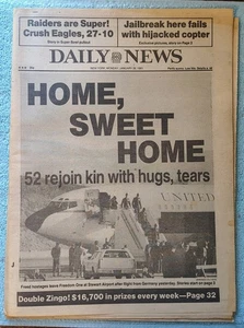 New York Daily News 26. Januar 1981 Iran Hostages Raiders gewinnen Super Bowl Auszug - Bild 1 von 18