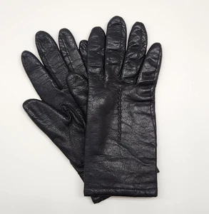 Fownes WPL 9522 Vintage Leder Acryl gefütterte Handgelenk Handschuhe schwarz Damengröße 7,5 - Bild 1 von 10