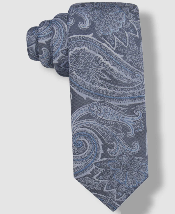 $59 Ryan Seacrest Distinction Hombre Azul Wakefield Paisley Slim Seda Corbata-OS Foto 1 de 1