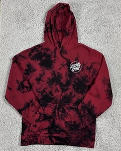 Santa Cruz Skateboard Tie Dye Rojo Negro Sudadera con Capucha Bolsillos Medianos Y2K - Imagen 1 de 8