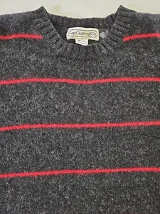 Vintage Gap Clothing Co 100% Wool Pullover Sweater Thick Black And Red - Picture 1 of 7