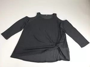 SLIMMING GRIL Sexy Cold Shoulder Tops for Women Clothing Tees Grey 2XL NWOT - Picture 1 of 6