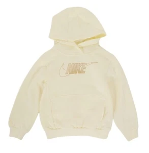 NEU Größe 4 (XS) Nike Kinder Creme Sportler Fleece Urlaub Glanz Hoodie - Bild 1 von 6