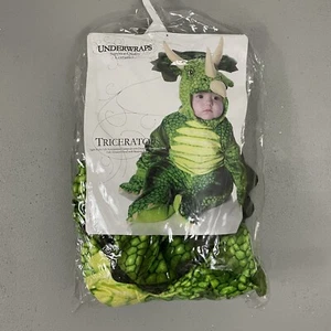 Triceratops Dinosaur Costume Kids Size 2-4 Years Halloween Play Dress Up Green - Picture 1 of 9