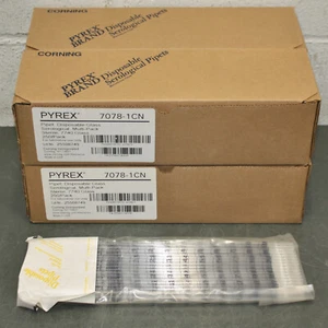 (1000) Corning Pyrex Disposable Serological Pipets 7078-1CN, 1 mL, Glass, 7740 - Picture 1 of 8