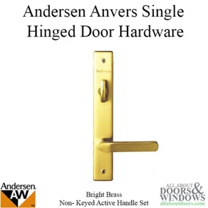Kit de herrajes para manija de puerta Andersen Anvers manija de puerta única latón brillante - Imagen 1 de 3