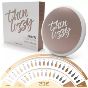 Thin Lizzy Mineral Foundation Pressed Powder 10g SPF10 Choose Your Shade - Picture 1 of 9