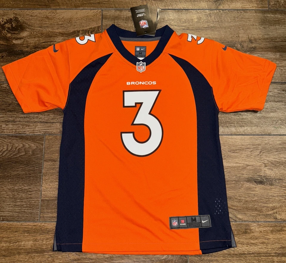 Denver Broncos Authentic Nike WILSON Jersey YOUTH L 14/16 NFL KIDS ORANGE #3