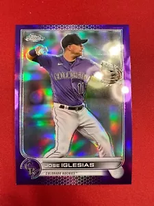 2022 Topps Chrome Update Jose Iglesias Purple Refractor Card Rockies #USC80 - Picture 1 of 6