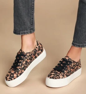 Steve Madden Emmi Leopardenmuster Plateau Canvas Sneakers Schuhe Damengröße 7 - Bild 1 von 8