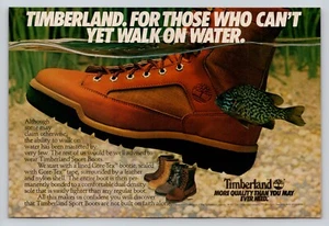 Vintage 1987 Timberland Boots For Those Who Can't Walk On Water Small Print Ad - Picture 1 of 1