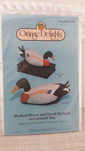 1982 Orange Delights Craft Pattern #407 Mallard Decoy & Catchall Box NUOVO MAI TAGLIATO - Foto 1 di 6