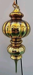 9,5" Department 56 mundgeblasenes Glas doppeltes Ende goldenes Ornament Gold Weihnachten - Bild 1 von 7