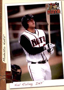 2011 Modesto Nuts Grandstand 22 Kiel Roling Carlsbad New Mexico NM Baseball Card