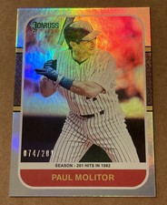 Paul Molitor 2021 Donruss #257 Season Stat Line Holo SP #074/201 Brewers HOF