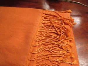 The Pashmina großes Pashmina Halstuch Kürbis Orange - Fransen - wunderschön - Bild 1 von 4