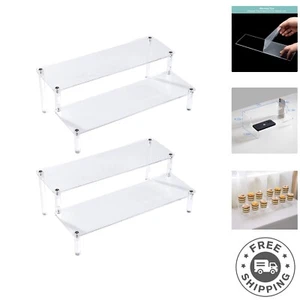 2 Pack 2-Tier Clear Acrylic Display Stand Display Shelf for Dessert Jewels Fi... - Picture 1 of 7
