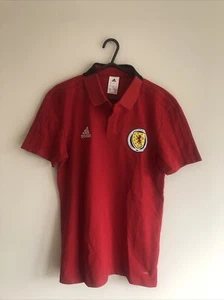 Scotland Adidas Red Football Polo Shirt Size Adult Small - Picture 1 of 5