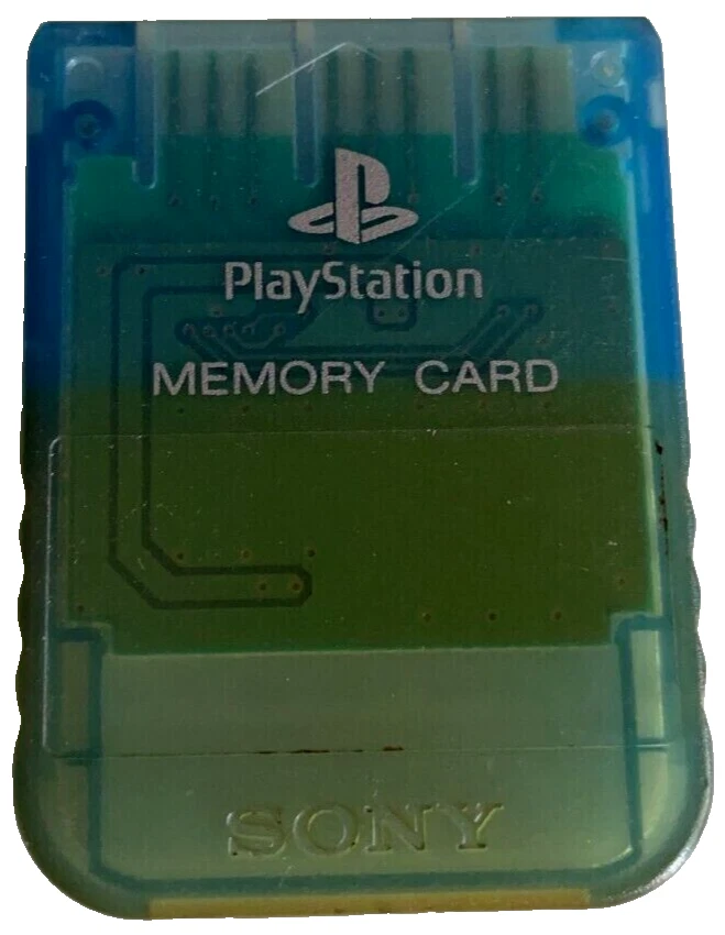 Memory Card 1MB SONY per Sony PS1 PS2 - PlayStation 1 - BLU TRASPARENTE - Immagine 1 di 1