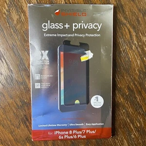 ZAGG InvisibleShield Glass+ Privacy Screen iPhone 8, 7, 6s, and 6 Plus Model NEW - Photo 1 sur 5