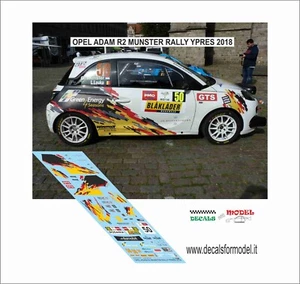 DECALS 1:43 OPEL ADAM R2 MUNSTER RALLY YPRES 2018 - Foto 1 di 1
