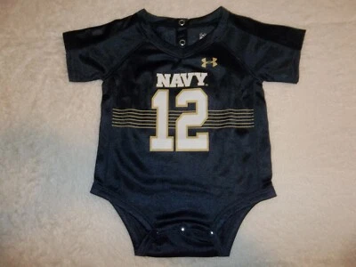 Camiseta Roger Staubach #12 Under Armour Guardiamarinas Marina Infantil Recién Nacido 3-6 Meses Foto 1 de 4