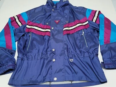 Vtg ASICS Men’s Retro Jacket Rainwear Skiing Windbreaker XL Navy Teal Magenta - Image 1 of 4