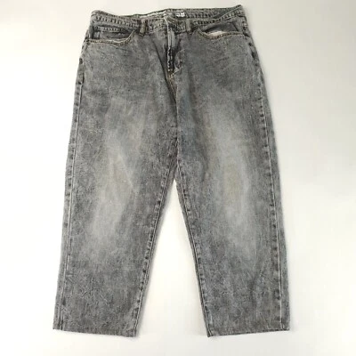 LRG Lifted Research Group Short Pants Mens 38 x 22 True Taper Gray Acid Wash Y2K - Image 1 of 4