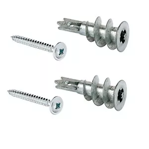 Fijaciones de pared de cavidad de cartón yeso de metal aleación de 35 mm con tornillo de fijación - Imagen 1 de 2