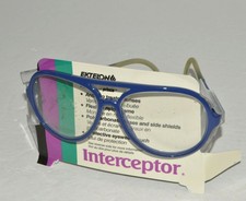 Ektelon Interceptor Racquetball Goggles Glasses Blue Flexible Frame Protection